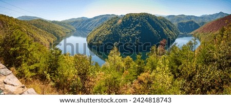 Calderwood Lake, bordering the Great Smoky Mountains National Park and Cherokee National Forest, in Tennessee