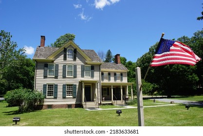 Caldwell, New Jersey, USA - June 19, 2022: View Of The Birthplace And Historic Home Of Former US President Grover Cleveland