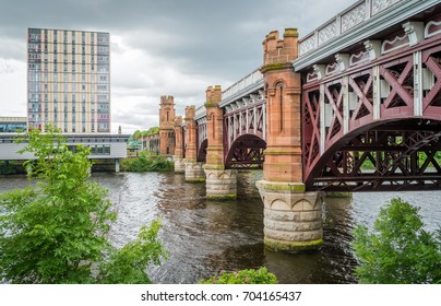 Caledonian Railway Bridge In Glasgow, Scotland.