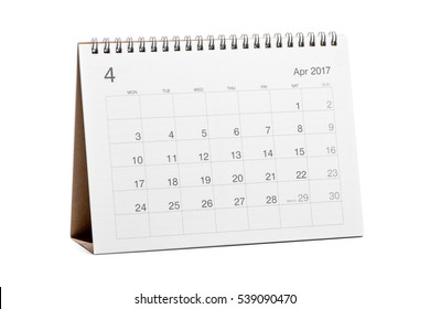 Calendar 2017 Isolated On White Background