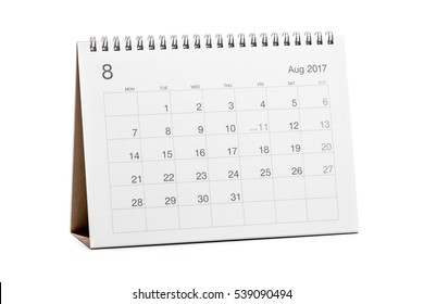 Calendar 2017 Isolated On White Background