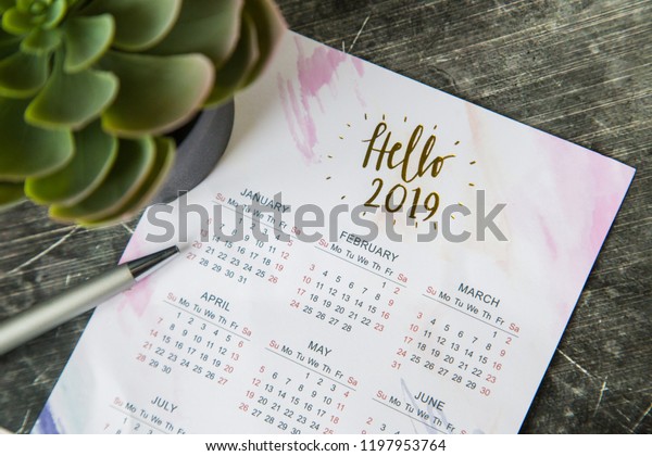 Calendar 2019 On Office Desk Notebook Stock Photo Edit Now