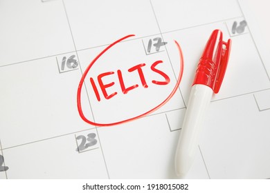 Calendar board. English proficiency test day - Shutterstock ID 1918015082