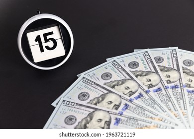 Calendar Date 18 April 2022 - US Tax Day - On The US Dollar Currency Background