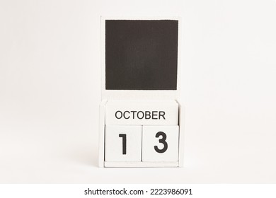 Calendar with the date October 13 and a place for designers. Illustration for an event of a certain date.