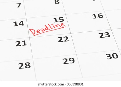 Calendar and deadline written - Shutterstock ID 358338881