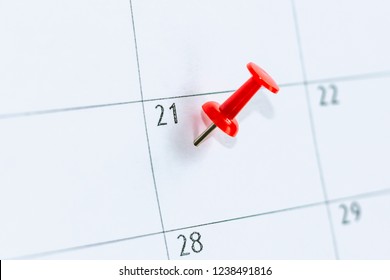 Calendar Entry Number 21 Day Pinning Stock Photo 1238491816 Shutterstock