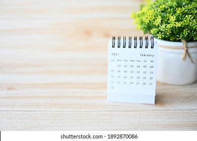 Calendar February 2021 on top view background - Shutterstock ID 1892870086
