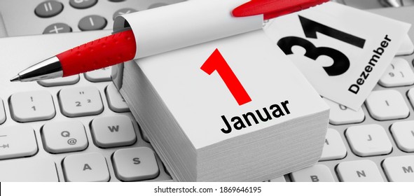 Calendar January 1 And Red Pencil