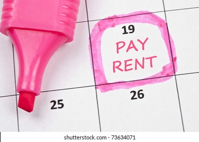 Calendar Mark  With Pay Rent