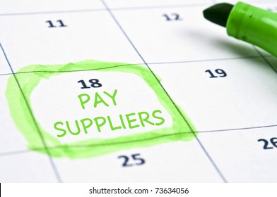 Calendar Mark  With Pay Suppliers