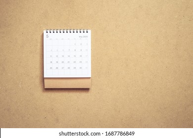 Calendar May 2020 On Brown Background