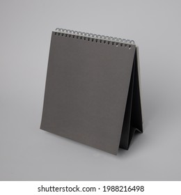 Calendar Mock Up Empty Template For Portfolio Template Grey Paper With Silver Ring Binding For Corporate Company Design