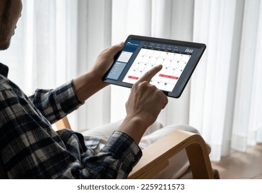 Calendar on computer software application for modish schedule planning for personal organizer and online business
