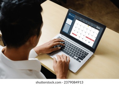 Calendar on computer software application for modish schedule planning for personal organizer and online business