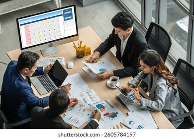 Calendar on computer software application for modish schedule planning for personal organizer and online business