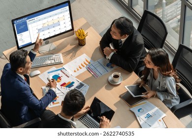 Calendar on computer software application for schedule planning for personal organizer and online business snugly