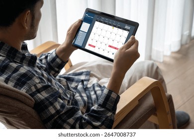 Calendar on computer software application for modish schedule planning for personal organizer and online business