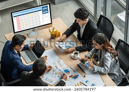Calendar on computer software application for modish schedule planning for personal organizer and online business