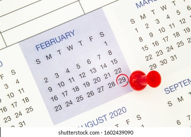 A calendar on February 29 on a leap year, leap day