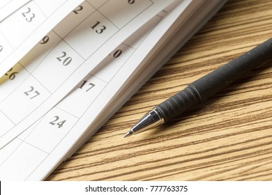 calendar on the table