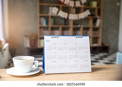 Calendar For Planner And Organizer To Plan And Reminder Daily Appointment, Meeting Agenda, Schedule, Timetable And Management Of Job, Work From Home. Calendar Reminder Event Concept.