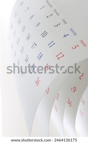 Calendar with schedule and dates
