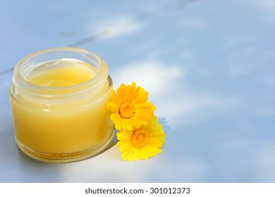 Calendula Cream And Calendula Flowers