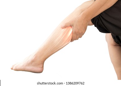 calf muscle pain white background calf pain