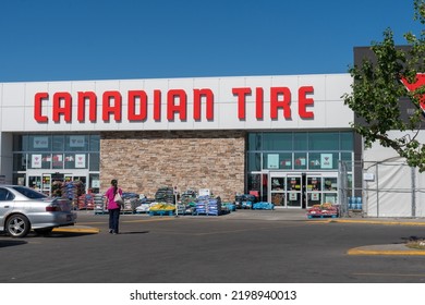 Calgary, Alberta, Canada - July 15, 2022: Exterior Of A Canadian Tire Store, A Popular Chain In Canada