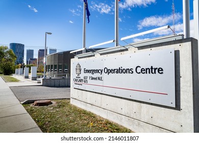 Calgary Alberta Canada, October 10 2022: The Emergency Operations Center Near Riley Park And Downtown.