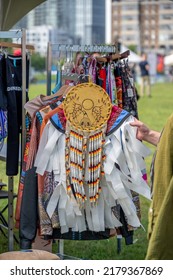 Calgary, Alberta - July 1, 2022: Shopping For Indigenous Items At Canada Day Celebrations In The City Of Calgary.