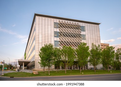 Calgary, Alberta - June 3, 2021: Energy, Environment And Experiential Learning Center At The University Of Calgary. The Building Is A New High Tech Facility.