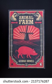 Calgary, Alberta - March 17, 2022:  Cover Of George Orwell's Famous Novel Animal Farm.