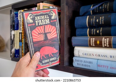 Calgary, Alberta - September 29, 2022: Cover Of George Orwell's Animal Farm.