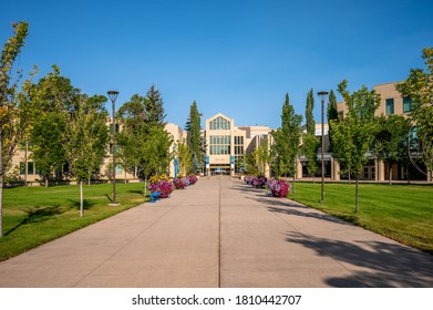 Calgary, Alberta - September 4, 2020: Buildings On The Campus Of Mount Royal University In Calgary, Alberta.  