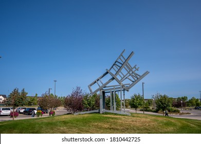 Calgary, Alberta - September 4, 2020: Chair Sculpture At The Mount Royal University In Calgary, Alberta. 