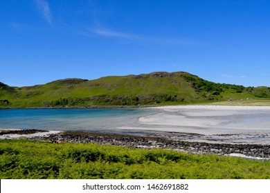 Calgary Beach on the Isle of Mull. Beautiful coral sea with the stark blue sky and a clear sandy beach. Showing Mull in the best light.