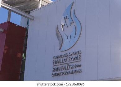 Calgary, Canada, 10-29-2019: Closeup Of Logo Of Canada's Sports Hall Of Fame