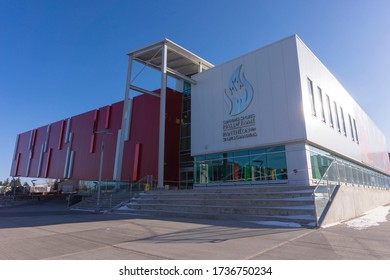 Calgary, Canada, 10-29-2019: Exterior Of Canada's Sports Hall Of Fame