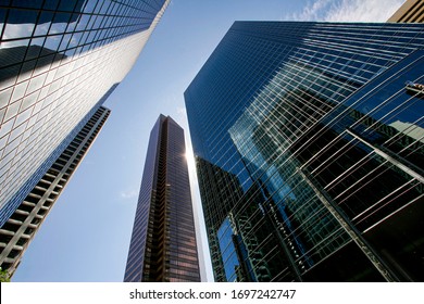 Calgary Canada Jun 22, 2018: View of Calgary's downtown with skyscrapers in different angles. A study groups tied the city for 5th best city to live in.  - Shutterstock ID 1697242747