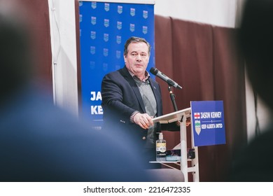 CALGARY, CANADA - Mar 13, 2022: Jason Kenney Speaks At A Community Event In Calgary