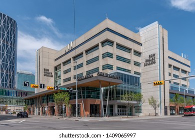 Calgary, Canada - May 26, 2019: Exterior Facade Of Bow Valley College In Calgary Alberta.  Bow Valley Is A Major Vocational College In The City And Is Located Downtown.