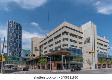 Calgary, Canada - May 26, 2019: Exterior Facade Of Bow Valley College In Calgary Alberta.  Bow Valley Is A Major Vocational College In The City And Is Located Downtown.