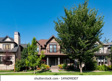 Calgary, JUL 25: Exterior View Of A Beautiful Two Stories House On JUL 25, 2019 At Calgary, Canada