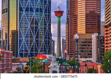 Calgary Tower Standing Tall In Downtown 