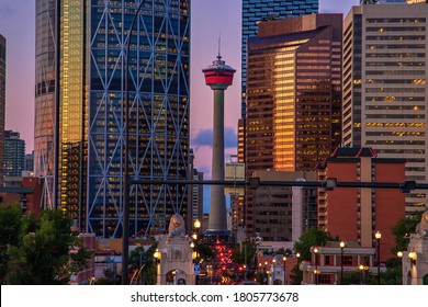 Calgary Tower standing tall in downtown 