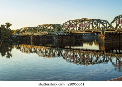 The Calhoun St. bridge that crosses the Delaware in Trenton, New Jersey.
