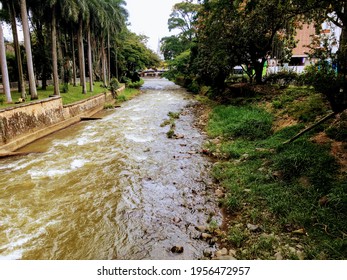 Cali, Colombia - 01.06.2018: Cali River Crossing The City Of Cali, Colombia