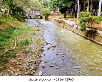 Cali, Colombia - 01.06.2018: Cali River Crossing The City Of Cali, Colombia